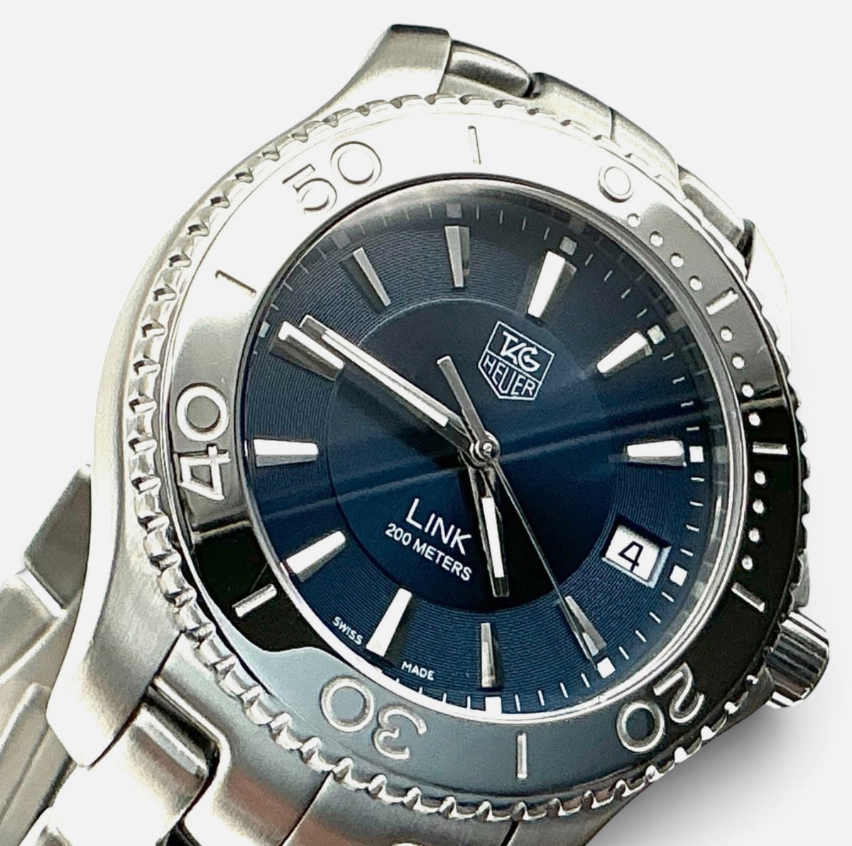 TAG Heuer Link Wristwatch WJ1112-0 • 2010 • 39mm Stainless Steel • Blue Sunray Dial