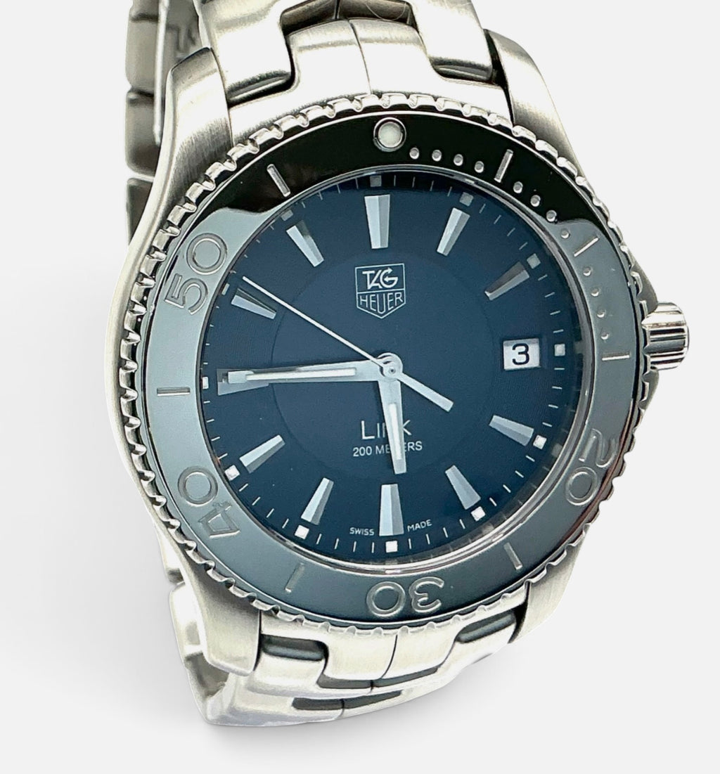 TAG Heuer Link Wristwatch WJ1112-0 • 2010 • 39mm Stainless Steel • Blue Sunray Dial