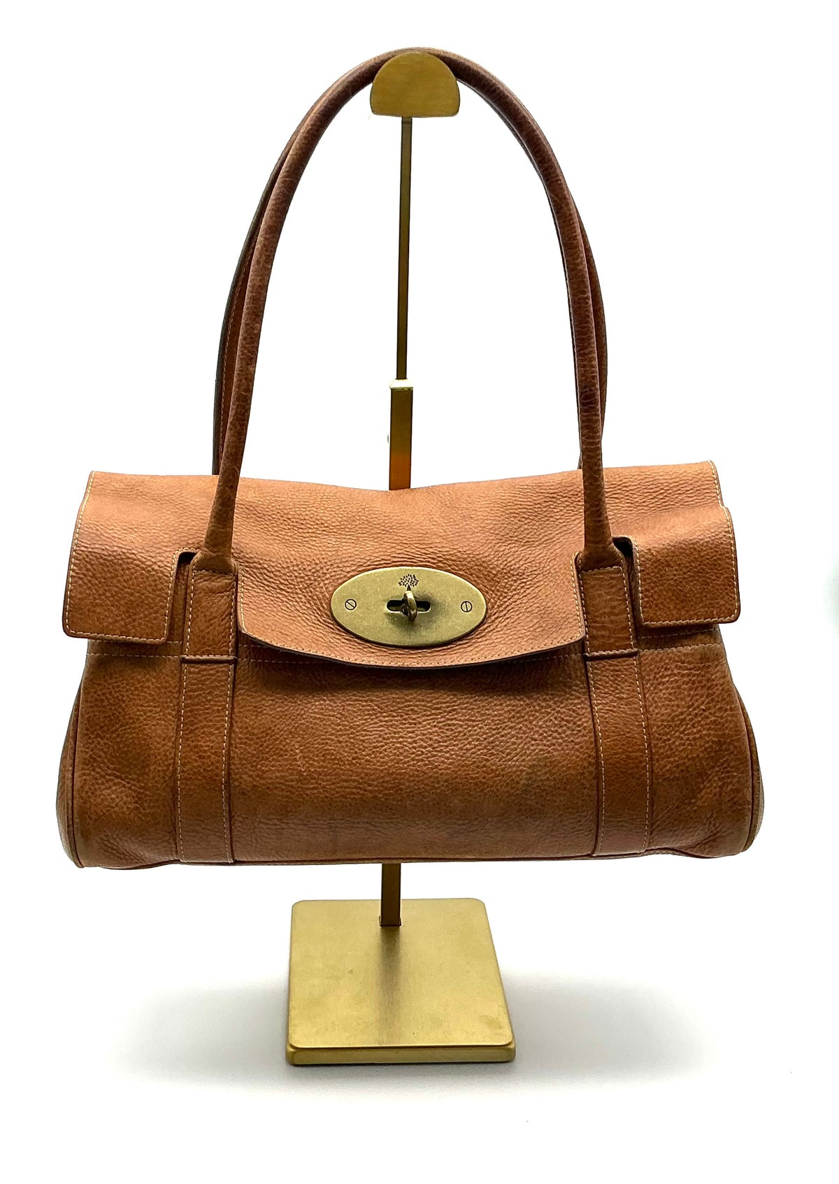 Vintage Mulberry Darwin Leather Structured Boston Bag – Unlined, Made in Turkey (Code 526658)