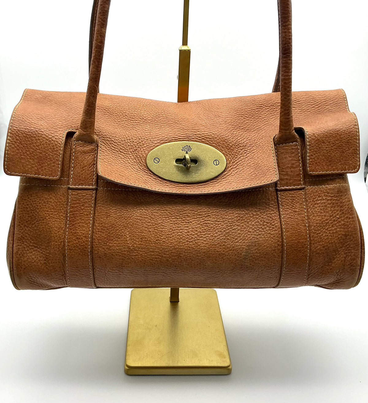 Vintage Mulberry Darwin Leather Structured Boston Bag – Unlined, Made in Turkey (Code 526658)