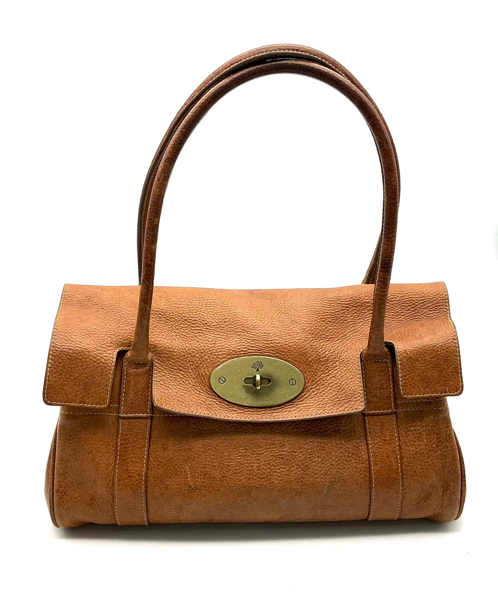 Vintage Mulberry Darwin Leather Structured Boston Bag – Unlined, Made in Turkey (Code 526658)
