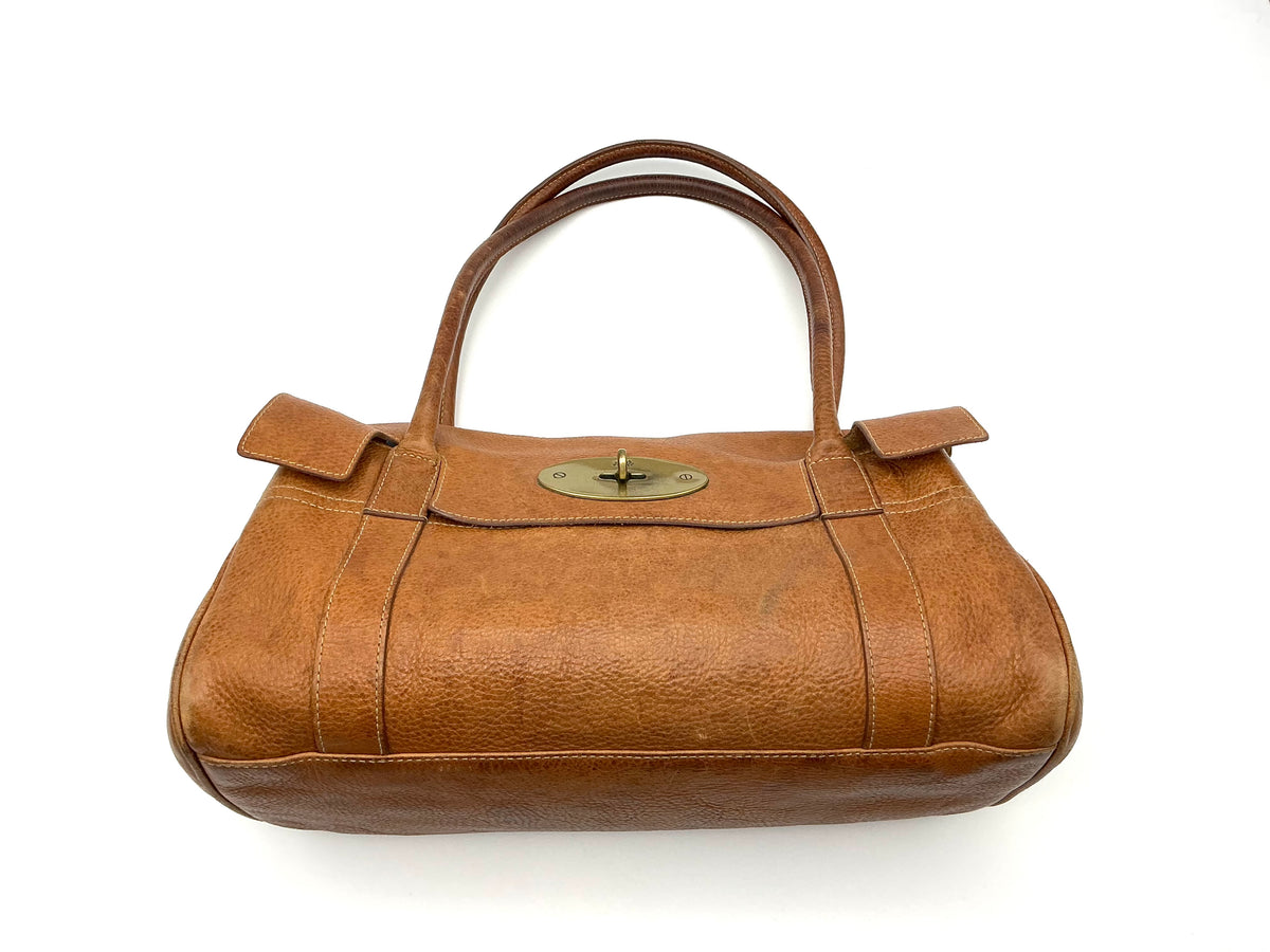 Vintage Mulberry Darwin Leather Structured Boston Bag – Unlined, Made in Turkey (Code 526658)