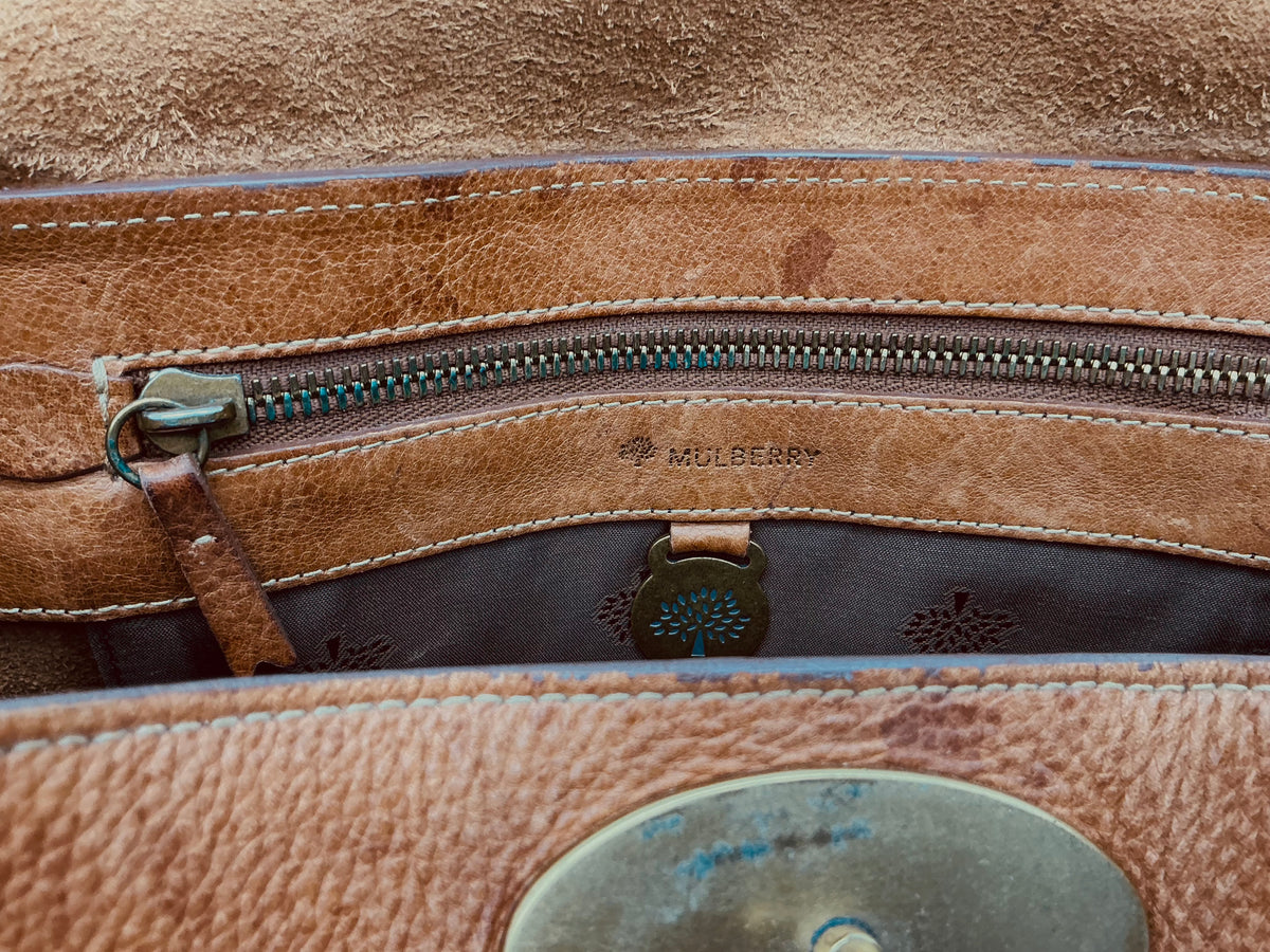 Vintage Mulberry Darwin Leather Structured Boston Bag – Unlined, Made in Turkey (Code 526658)