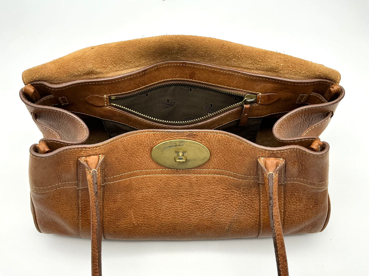 Vintage Mulberry Darwin Leather Structured Boston Bag – Unlined, Made in Turkey (Code 526658)