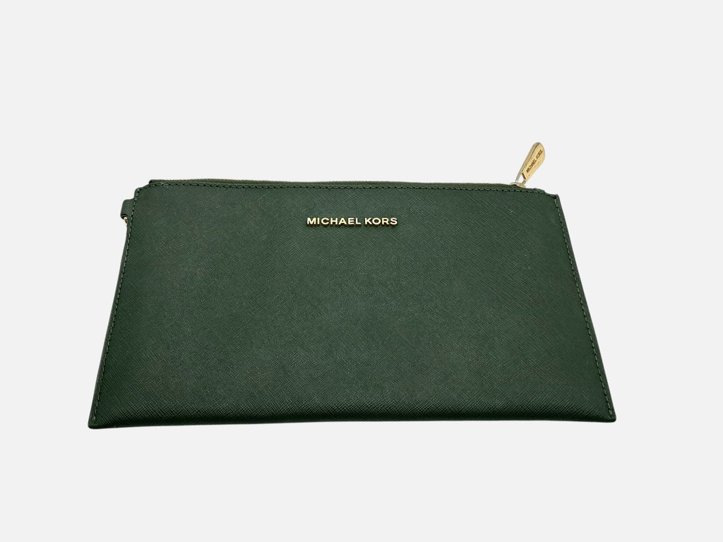 Michael Kors Jet Set Travel Leather Pochette – Moss Green (32S3GTVW3L)