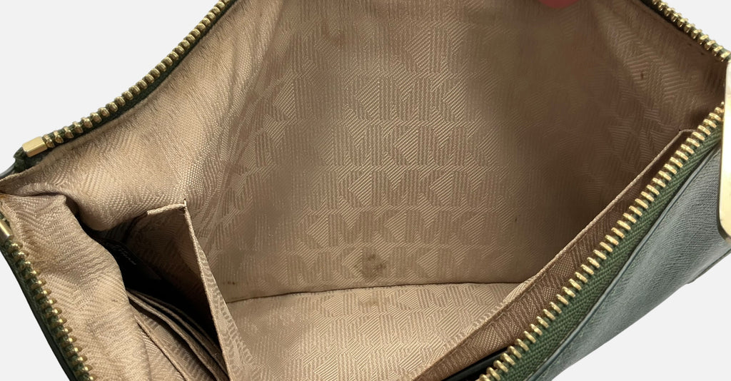 Michael Kors Jet Set Travel Leather Pochette – Moss Green (32S3GTVW3L)