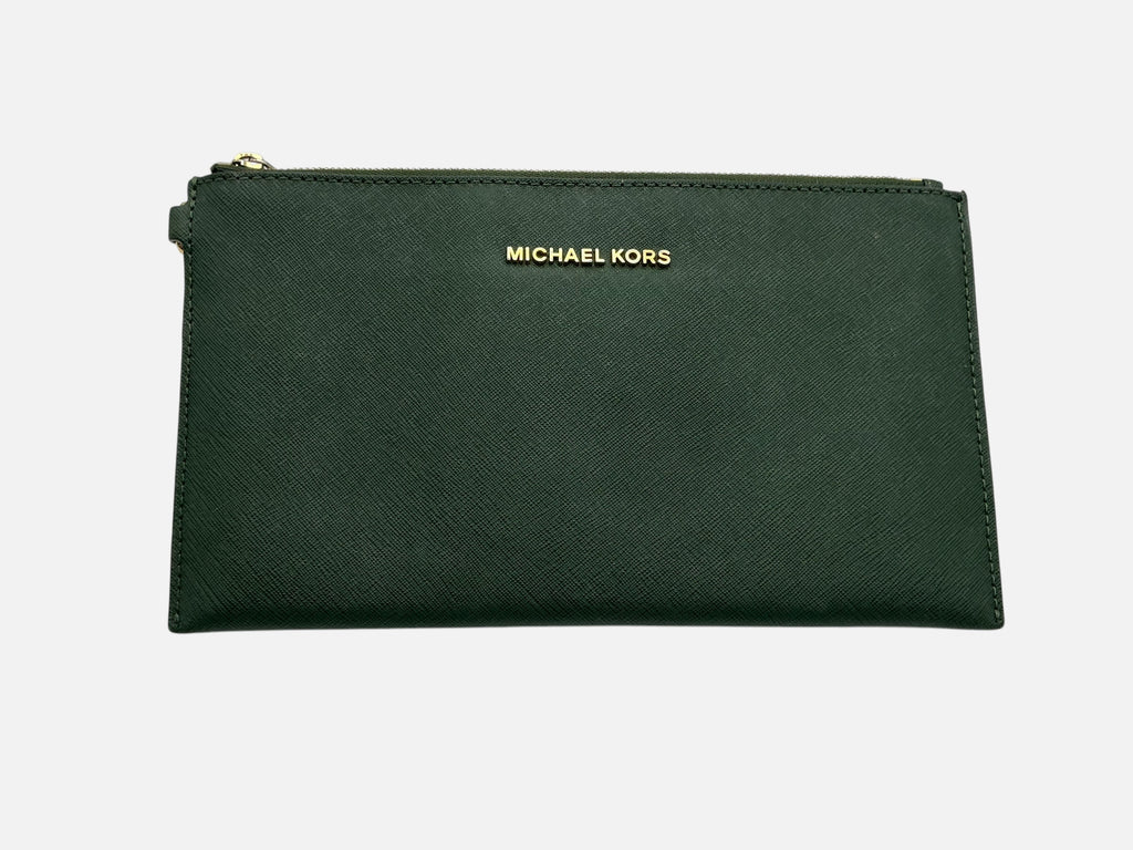 Michael Kors Jet Set Travel Leather Pochette – Moss Green (32S3GTVW3L)