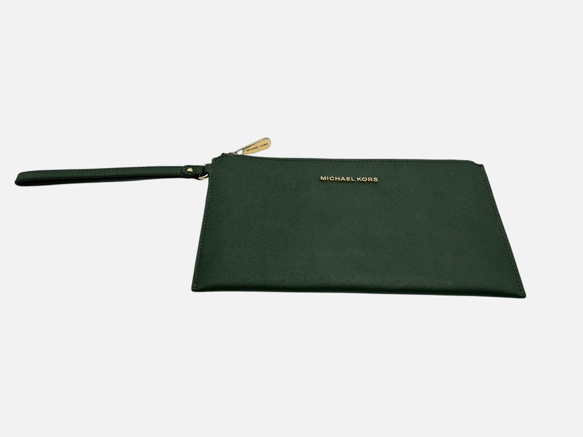 Michael Kors Jet Set Travel Leather Pochette – Moss Green (32S3GTVW3L)