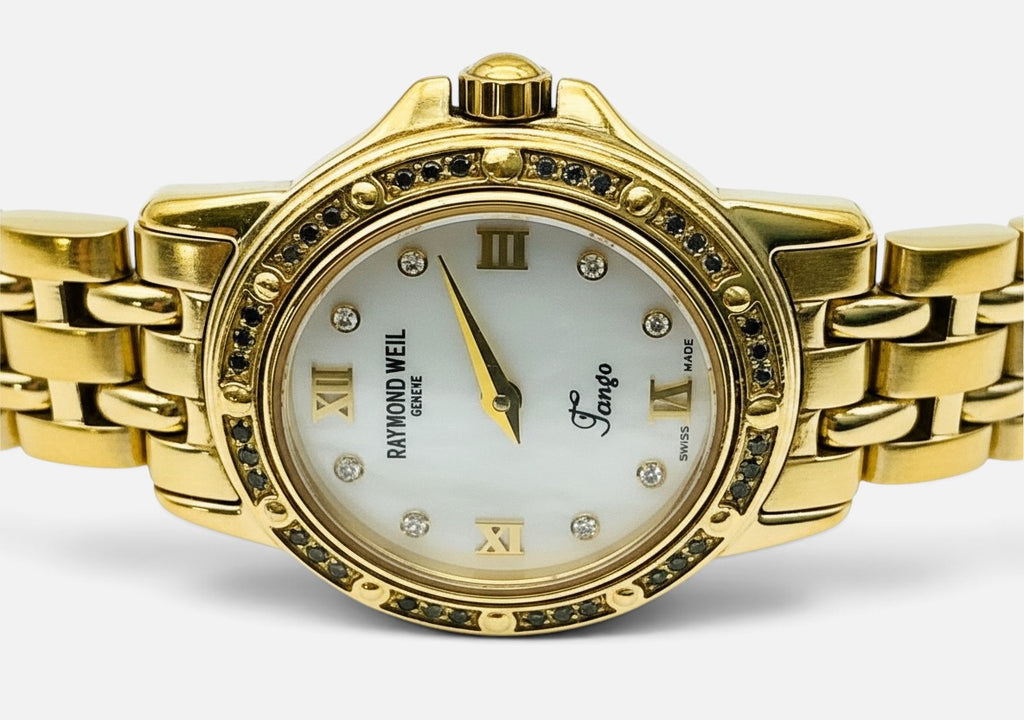 Raymond Weil Tango 5860 Ladies Diamond MOP Dial Gold-Plated Quartz Watch 22mm
