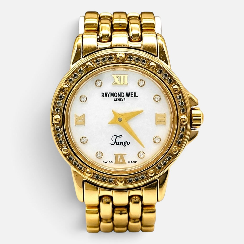 Raymond Weil Tango 5860 Ladies Diamond MOP Dial Gold-Plated Quartz Watch 22mm