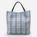 Burberry Textile Blue Check Large Tote – Rare Colour – Leather Handles – Burberry London