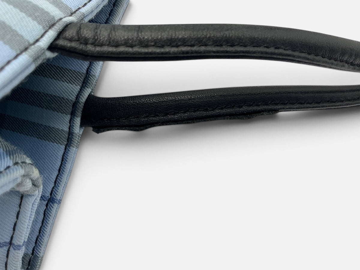 Burberry Textile Blue Check Large Tote – Rare Colour – Leather Handles – Burberry London