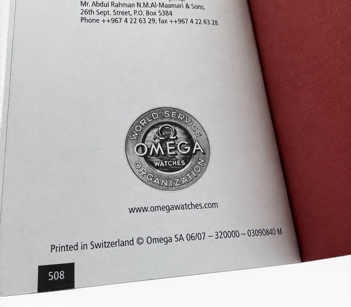 OMEGA Operating Instructions Booklet Original 2007 Print Genuine Factory Manual