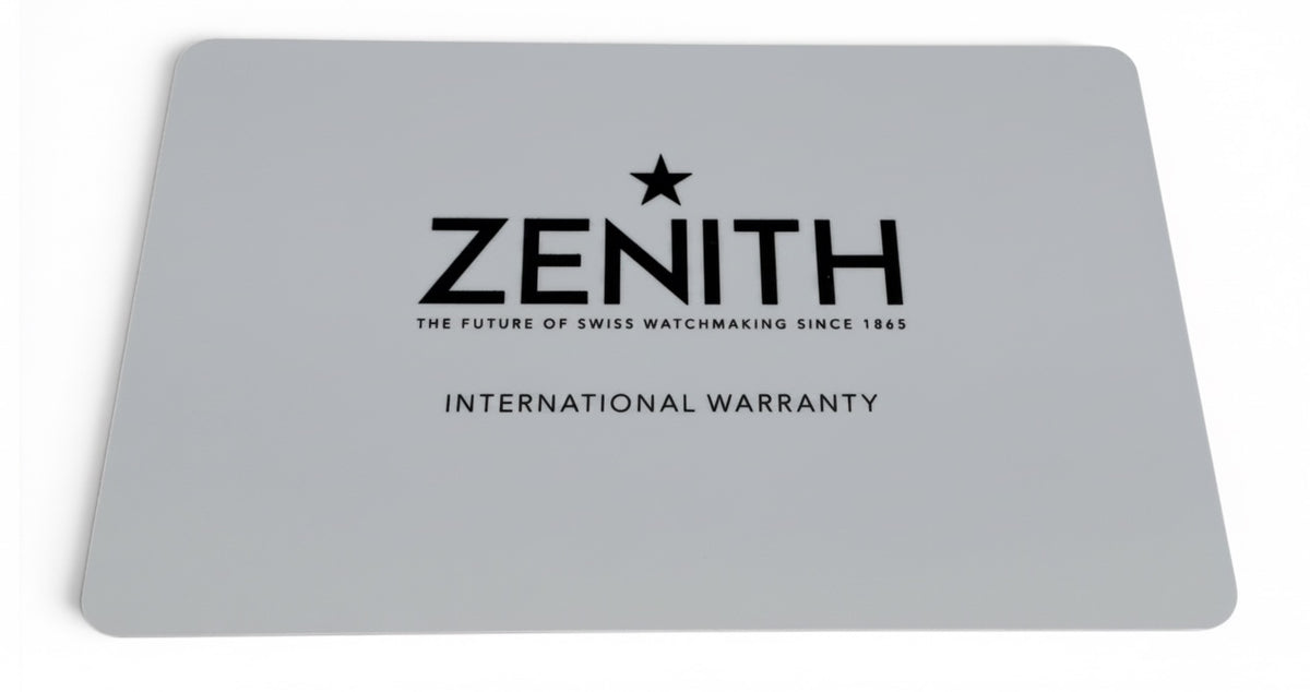 Zenith International Guarantee Card For Zenith Chronomaster Sport 41mm Automatic Chronograph Black Dial Stainless Steel – 03.3100.3600/21.M3100