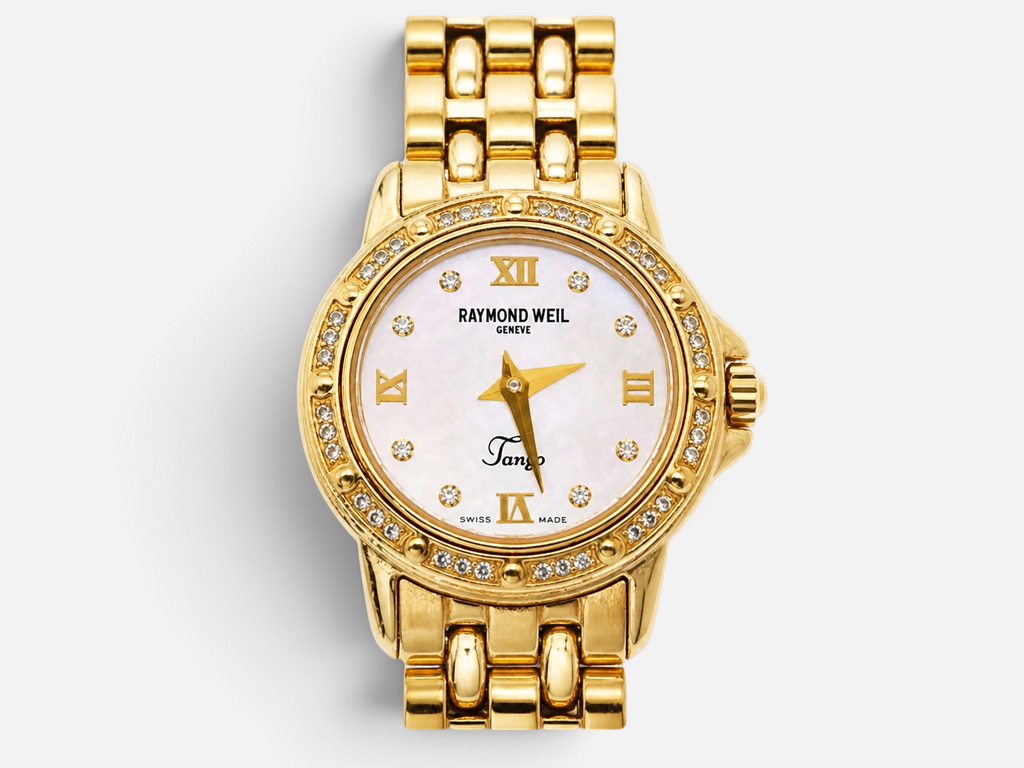 Raymond Weil Tango 5860 Ladies Diamond MOP Dial Gold-Plated Quartz Watch 22mm